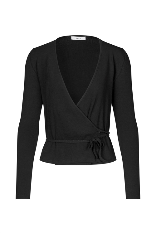 ENALLY LS WRAP TEE BLACK